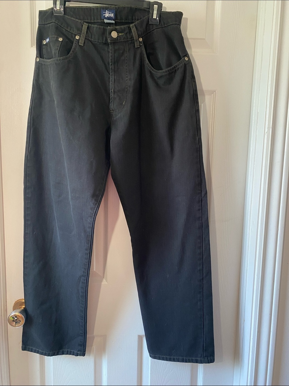Stüssy Black Jeans 34R Straight Leg Button Fly Denim